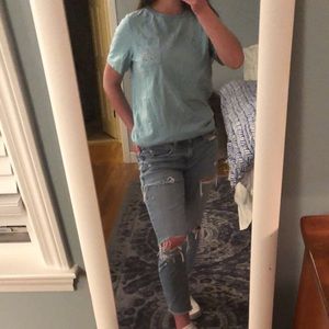 A blue short sleeve ivory Ella tee